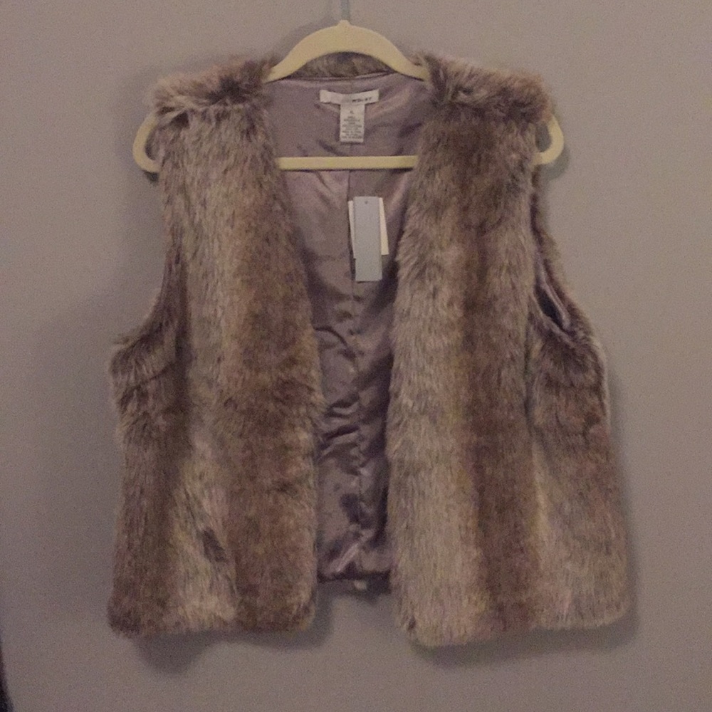 NWT faux fur vest